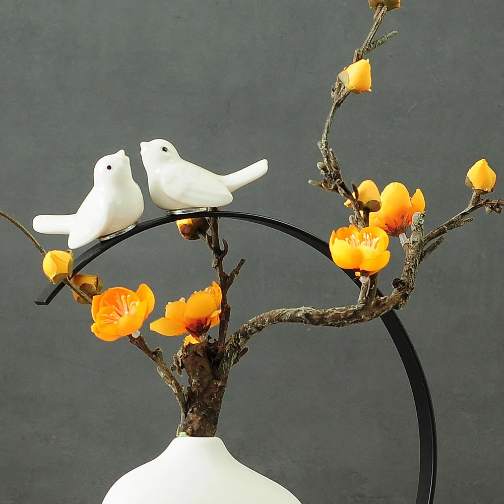 Chinese-style Iron-framed Vases, Home Floral Art Decoration, Study, Wine Cabinet, Company Office Desktop Decoration