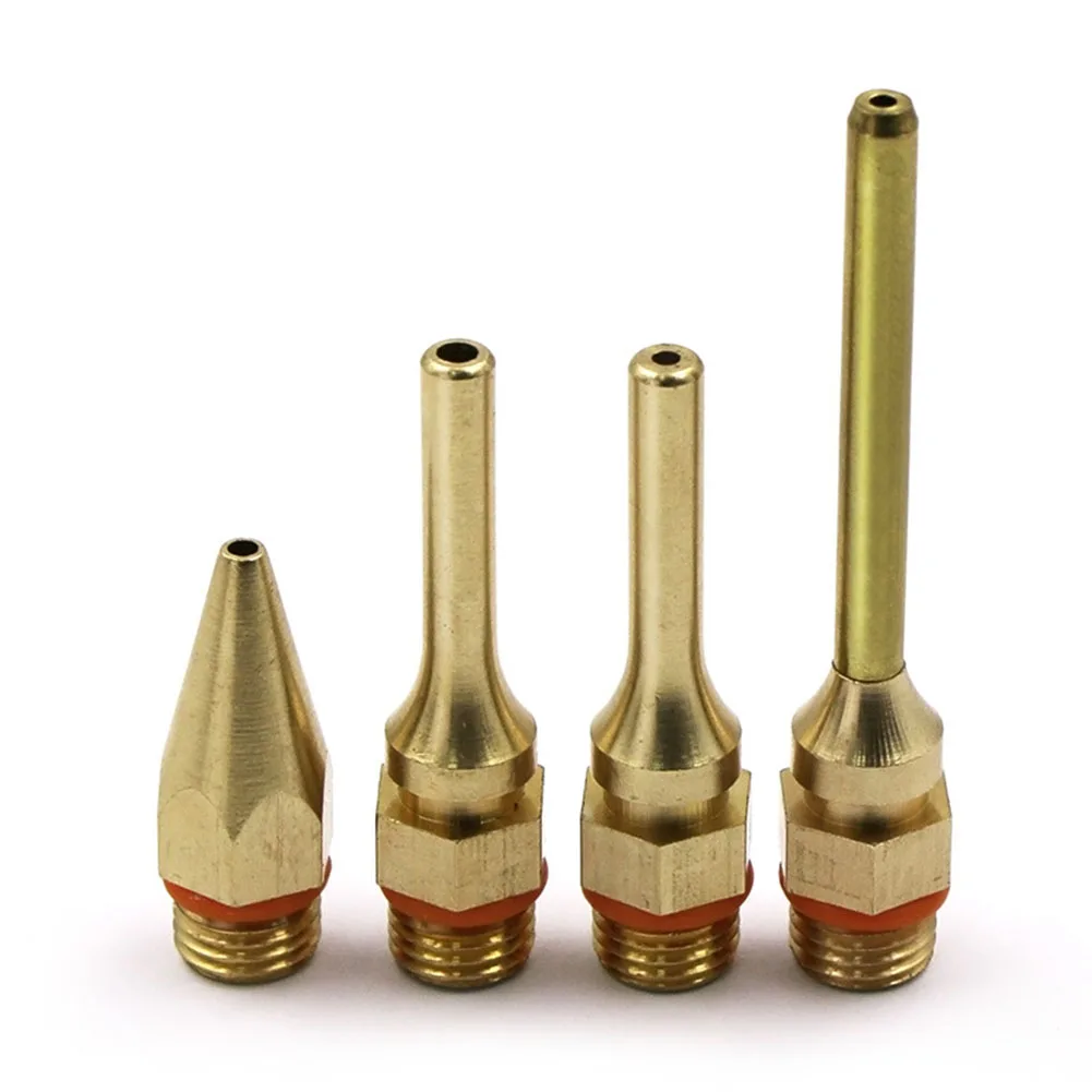 4pcs Hot Glue Fine Nozzle Set Copper Tube Nozzle Repair Tool Glue Sprayer Part Built-In Anti-Drip Steel Ball High Quality