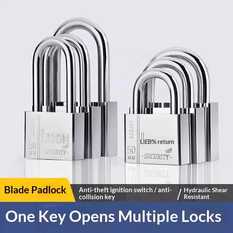 Hot 1 PCS High Security Stainless Steel Keyed Alike Padlocks Cut Resistant Shackle For Gates Lockers Warehouse