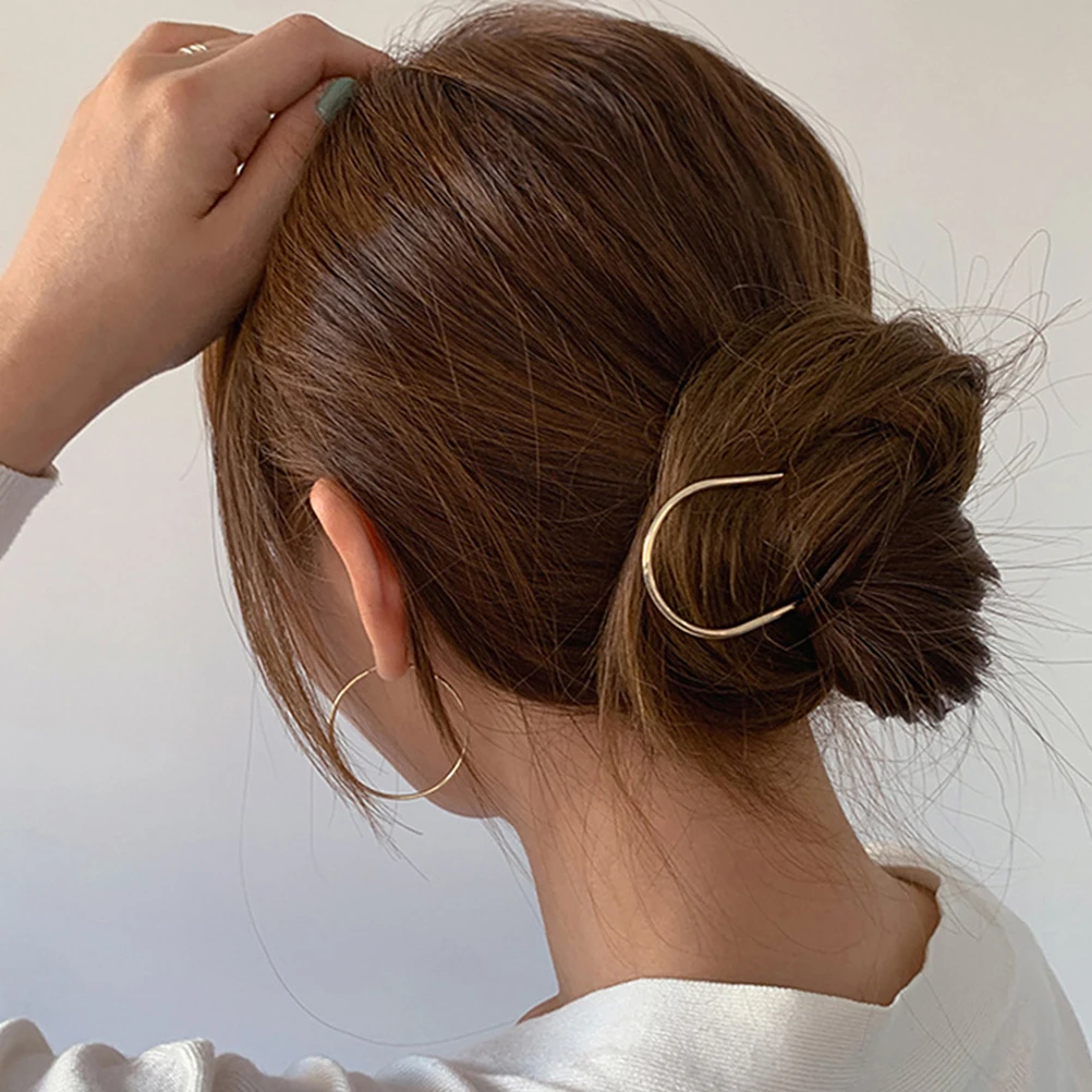 

3pcs U Shaped Hair Clasp Women Hairpin Simple Style Updo Hairstyle Accessories Wavy Clip Fixing Daily Decor Party Gathering