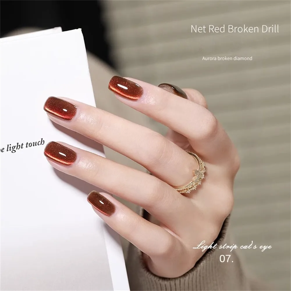 Flash Nail Polish Light Strip Texture sicurezza fototerapia Gel Cat Eye Manicure smalto per unghie facile da colorare specchio luce colla per unghie