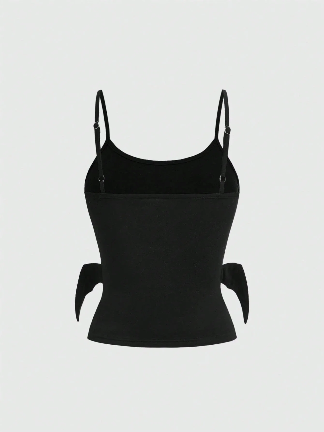Neues Punk-Ästhetik-Cropped-Camisole-Top im Y2K-Subkultur-Stil, Teufels-Schwarz-Rot-Farbblock, Schleifenflügel, Knopfverschluss, tailliert, Streetwear für heiße Mädchen. – Detail 6