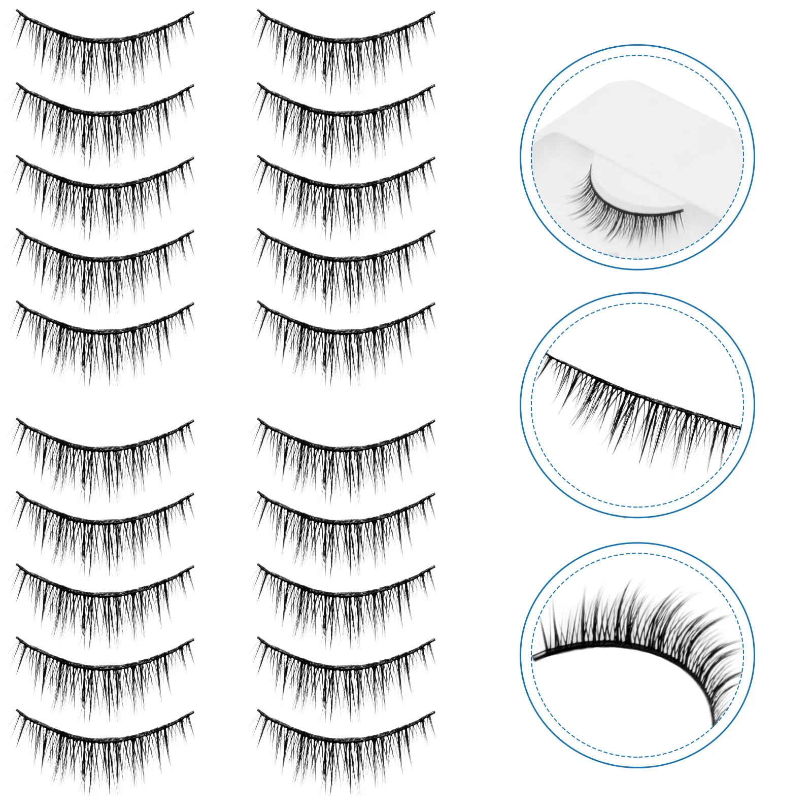 

10 Pairs Fake Lashes Short Wispy Individual False Eyelashes For Women Natural Makeup Wedding Party Beauty Accessories