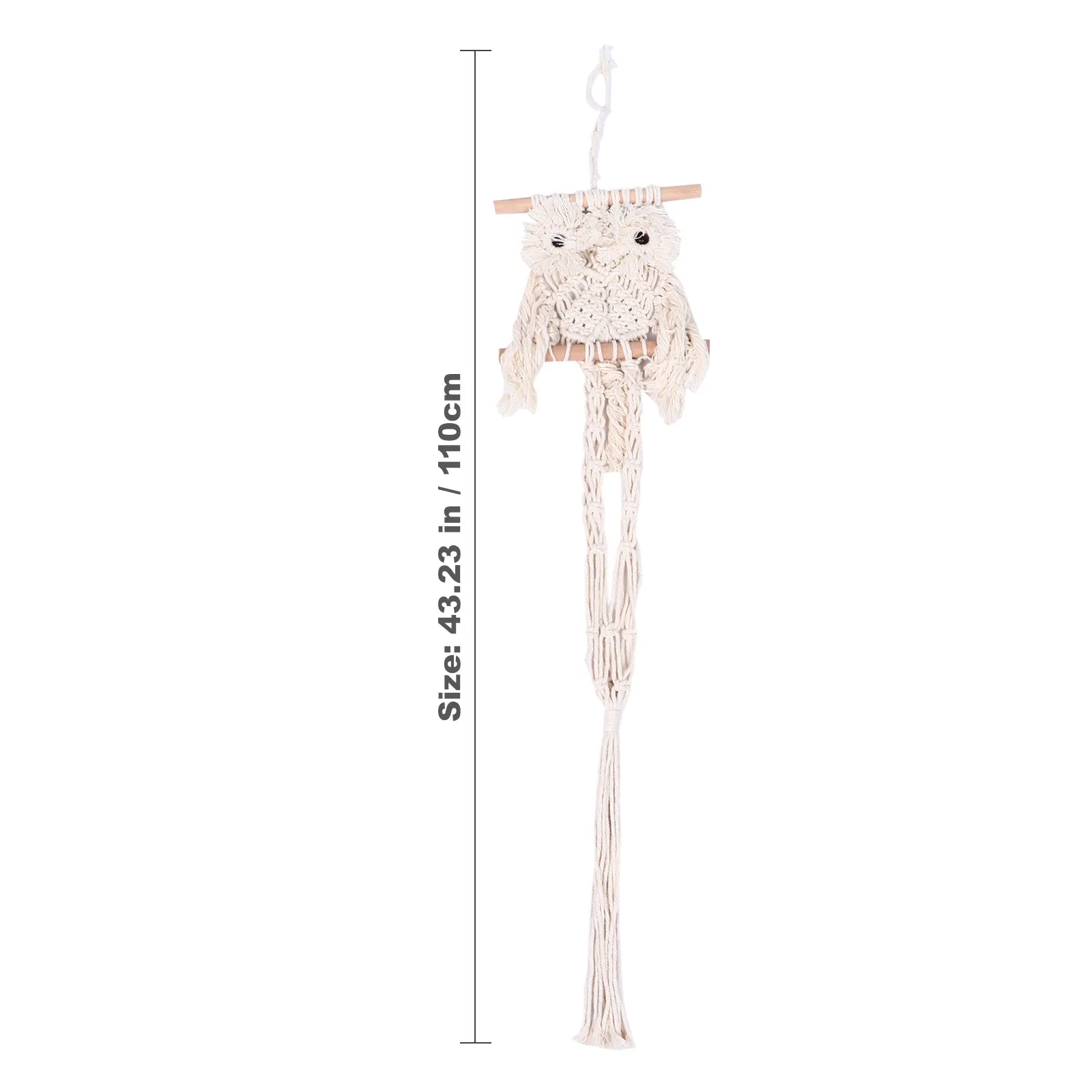 Macrame Owl Shaped Plant Hanger Cotton Rope Wall Hanging Basket Handmade Boho Decor for Living Room Bedroom