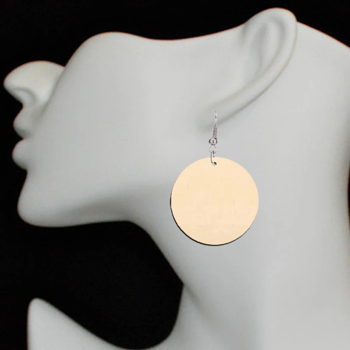 

50 Pcs Wooden Earrings Round Shaped Ornament Eardrop Accessories Casual Jewelry Pendant