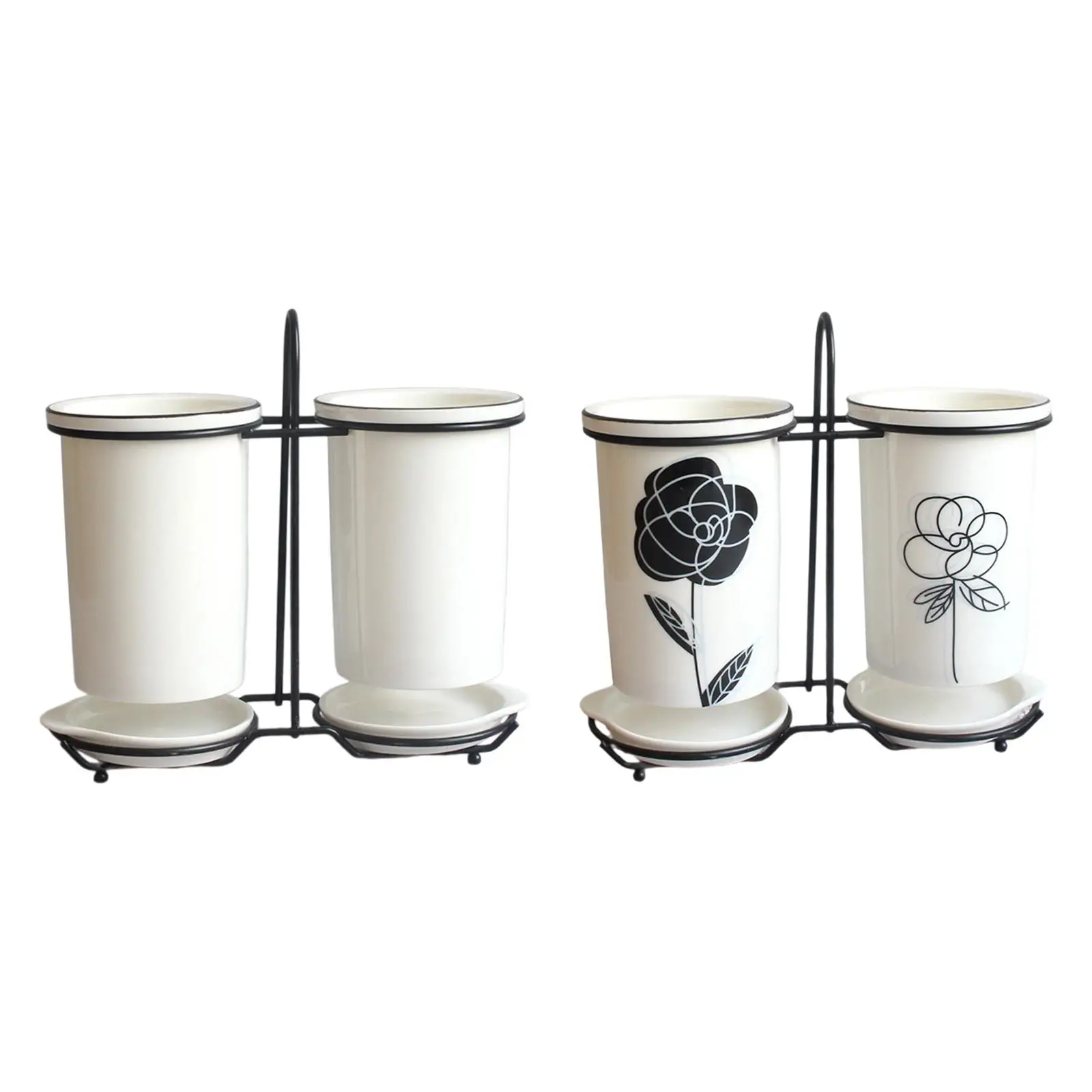 

Подставка для столовой посуды, фарфоровый дизайн, 2 чашки, стеллаж для хранения, Современная клетка для палочек, держатель для чашки, стеллаж