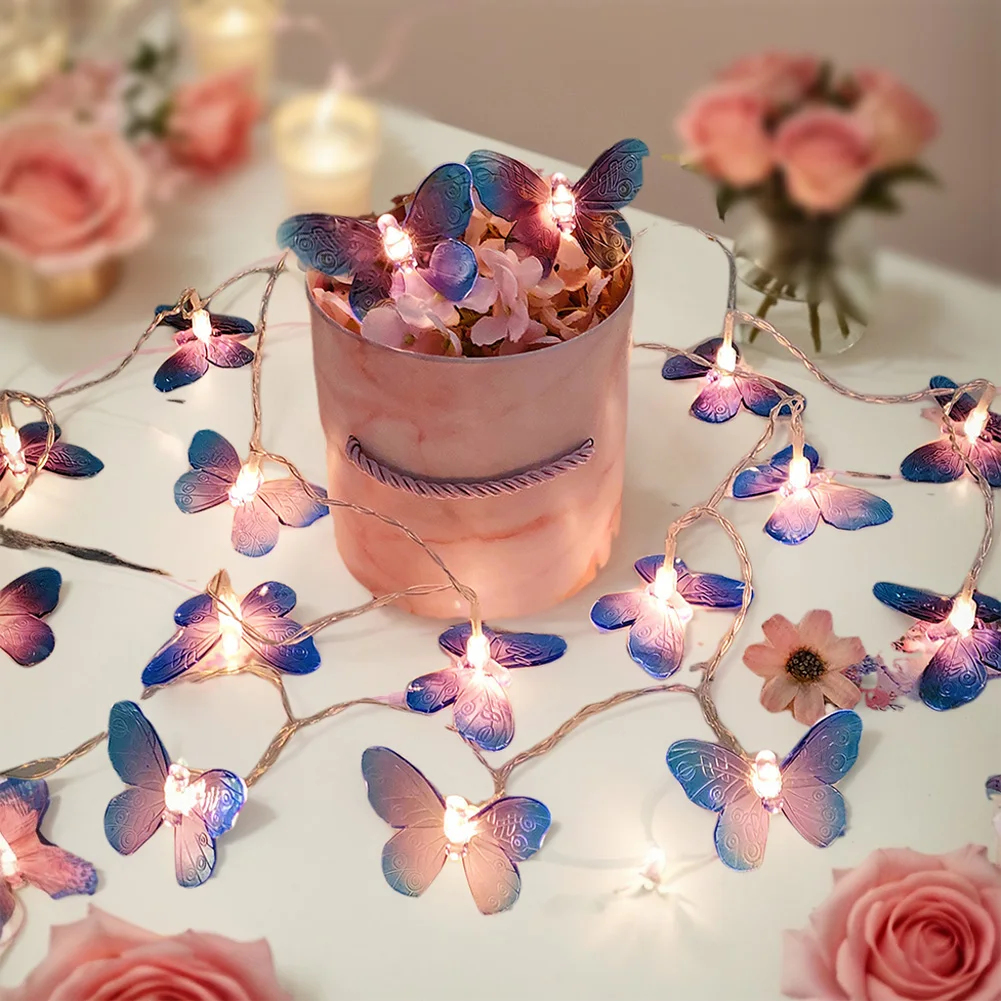 3m 20LED Butterfly String Lights Creative Butterfly Fairy Lights Butterfly Decorative Lights for Garden Wedding Party