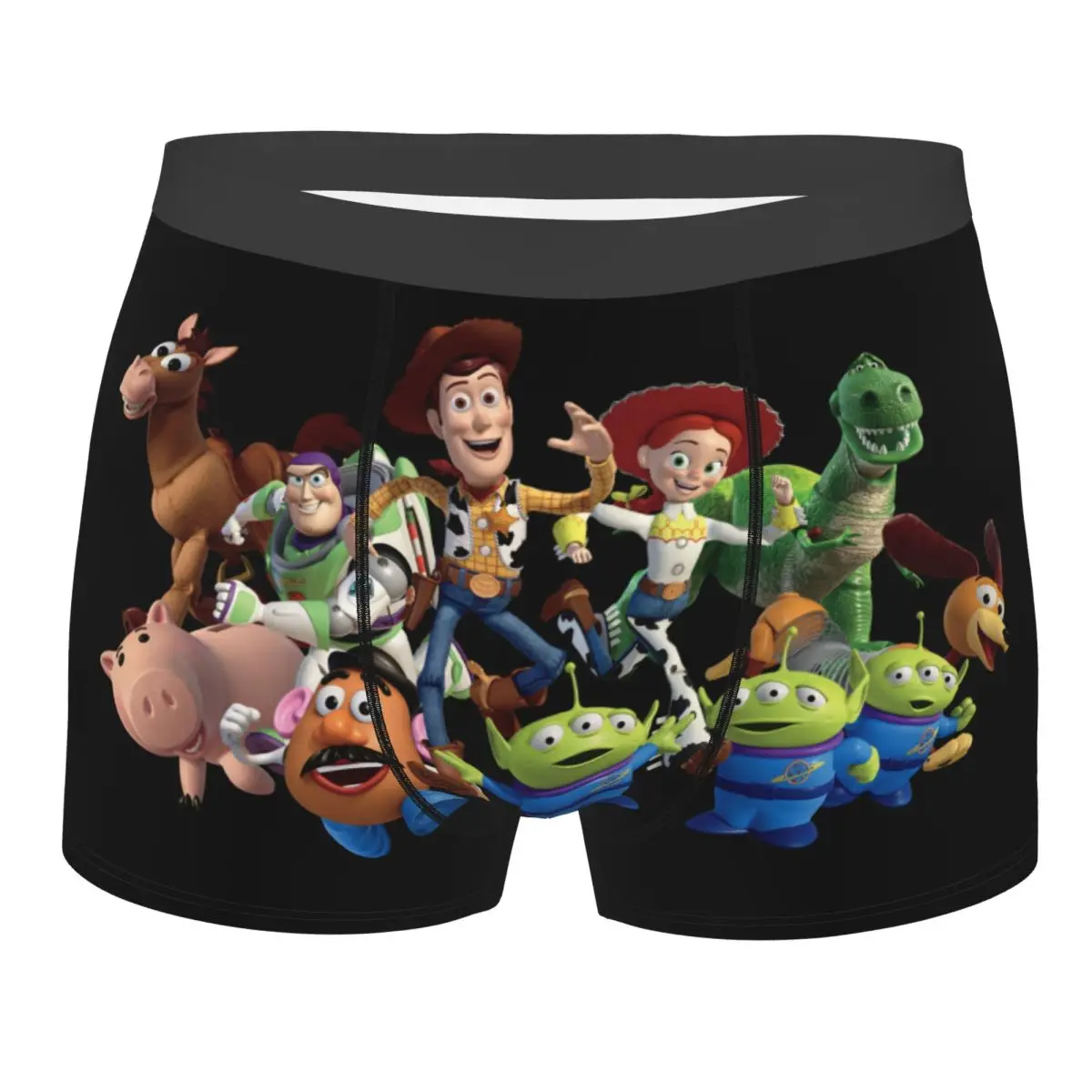 Humor Boxer Toy Story 3 Squad Shorts Panties Men's Underwear Mid Waist Underpants for Male Plus Size