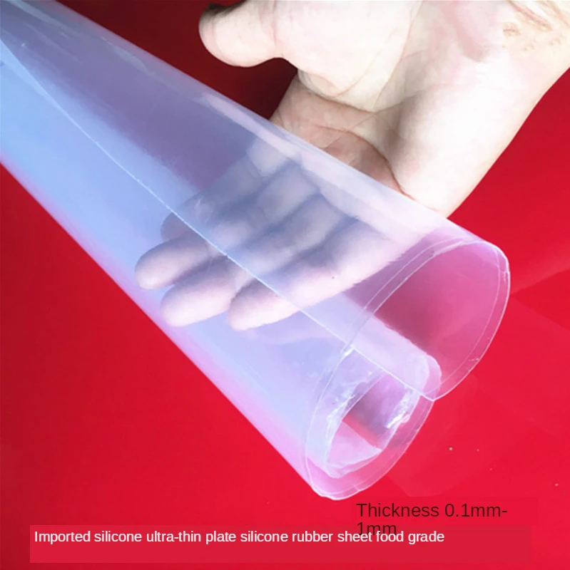 Silicone rubber Sheet film 0.1 0.2 0.3 0.4 0.5 0.6 0.8 1.0mm thickness 500*500mm width thin board semi transparent Rubber