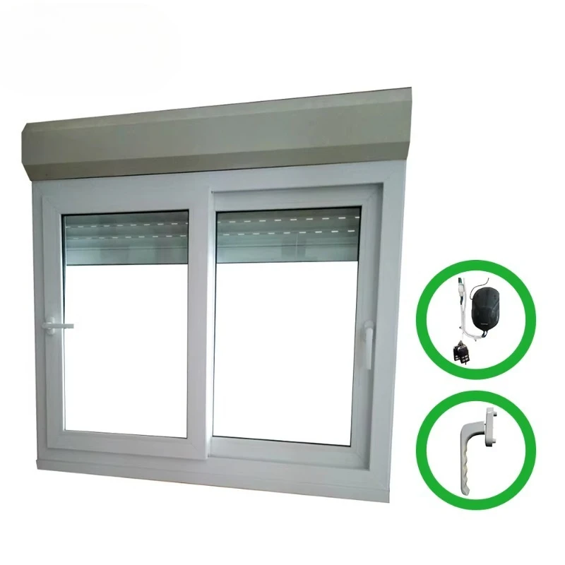 T Electric automatic aluminum roller shutter sliding window with handle for apartment hotels