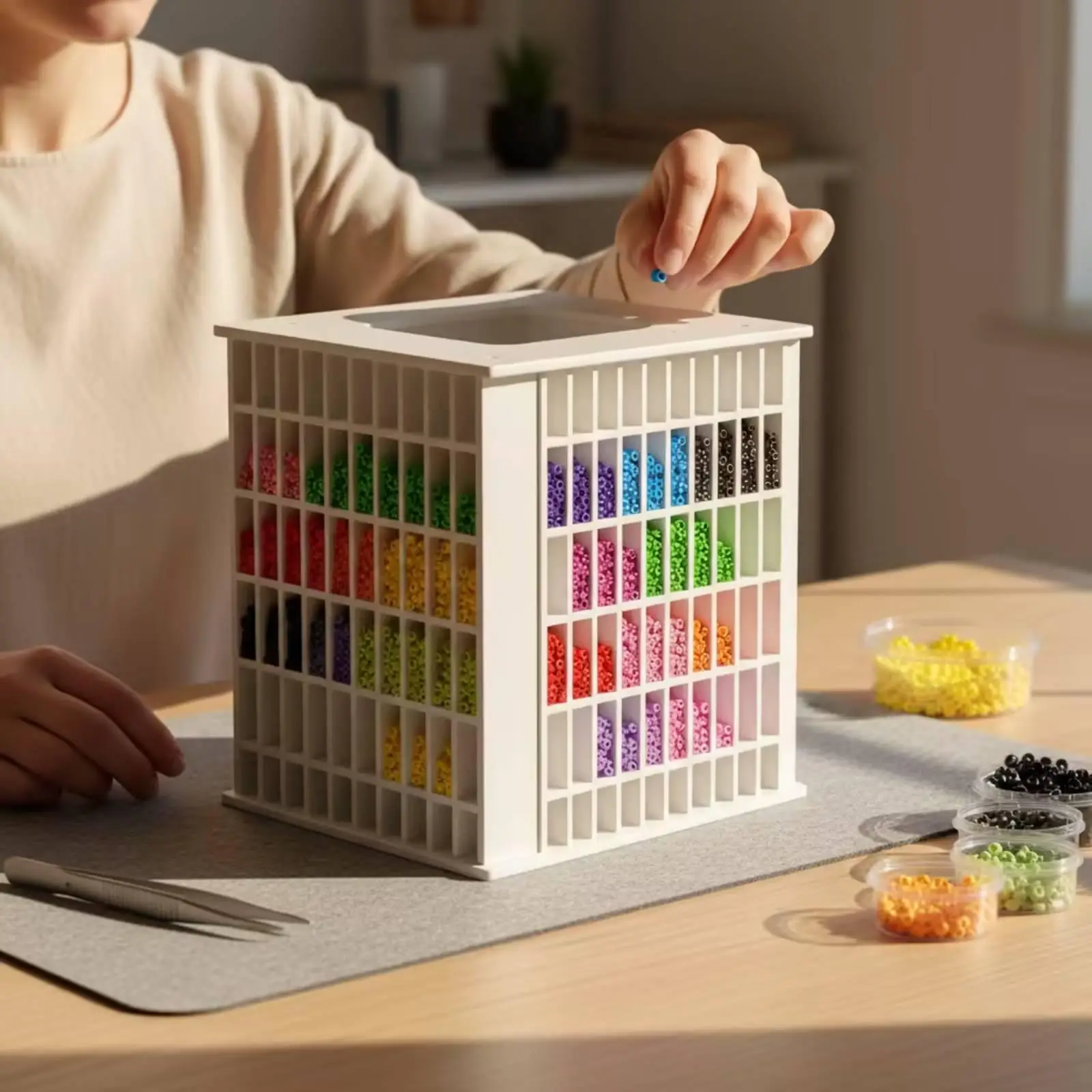 Desktop Organizer with Rotating Base 360-Degree Rotating Desk Organizer Grid