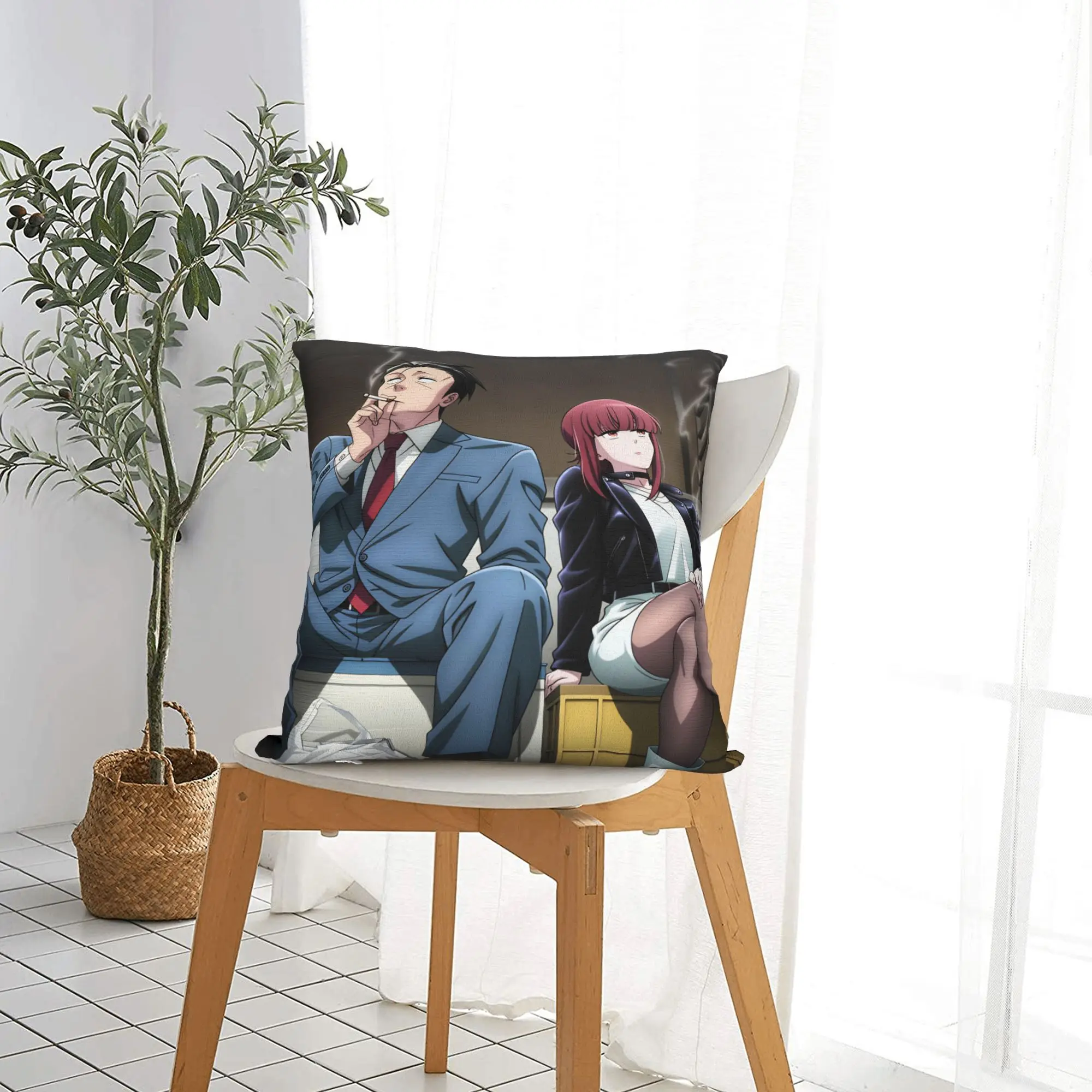 Smoking Behind Supermarket Yamada  Pillow Cover  Soft Cushion Cover Vintage Pillow Case For Wedding Party Home Decor