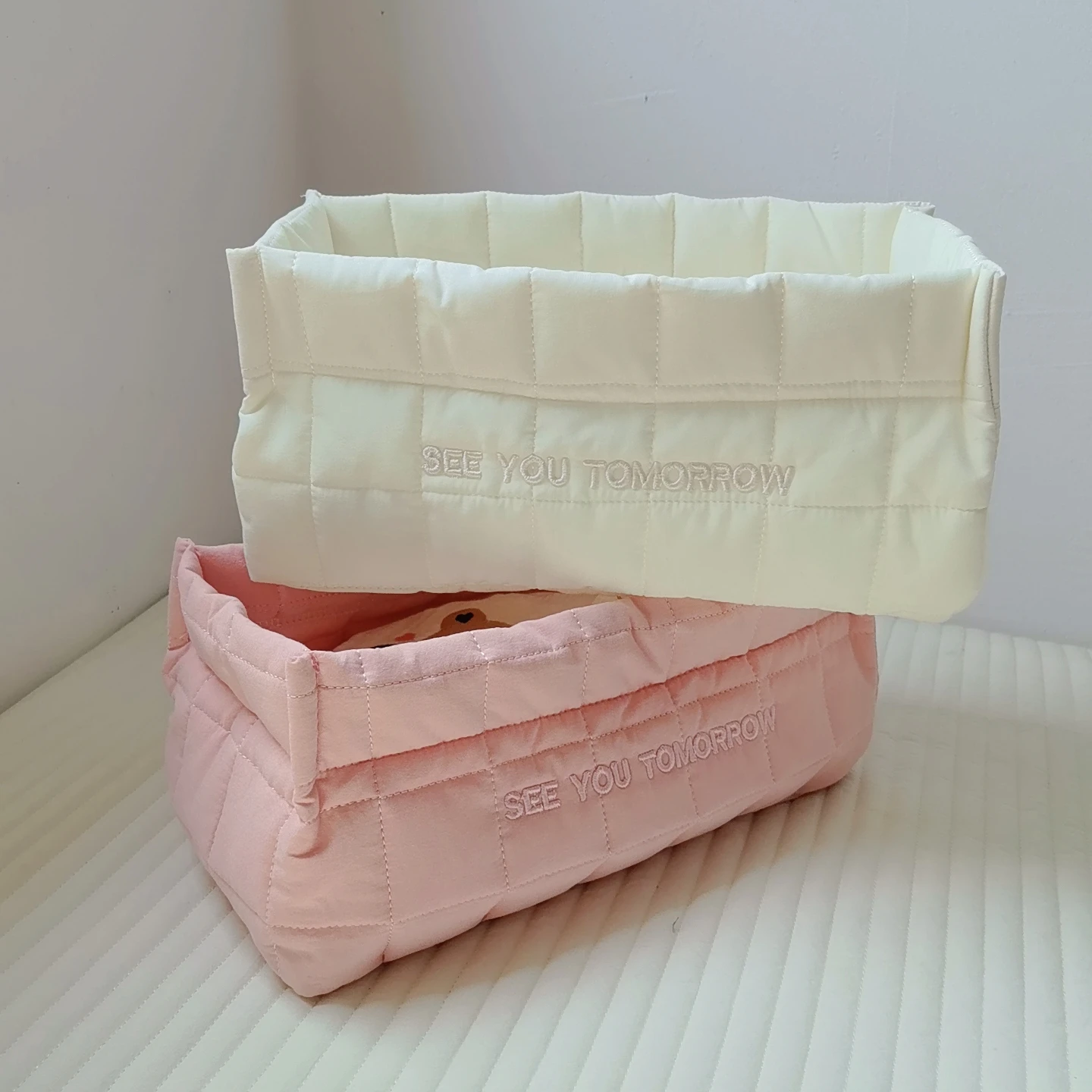 Baby Organizer Nappy Diaper Bag Storage Box Bedding Baby Items Toys Caddy Basket Quilted Diaper Stacker Babies Accessories