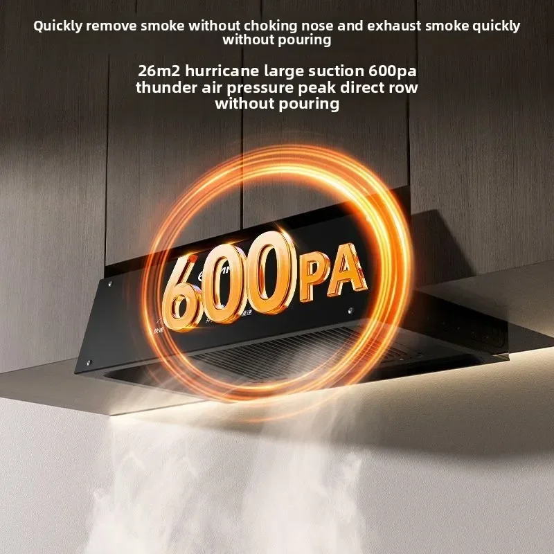 Durable220V Kitchen Range Hood with Large Top Suction European Style Automatic Oil Separation Low Noise for Household Use