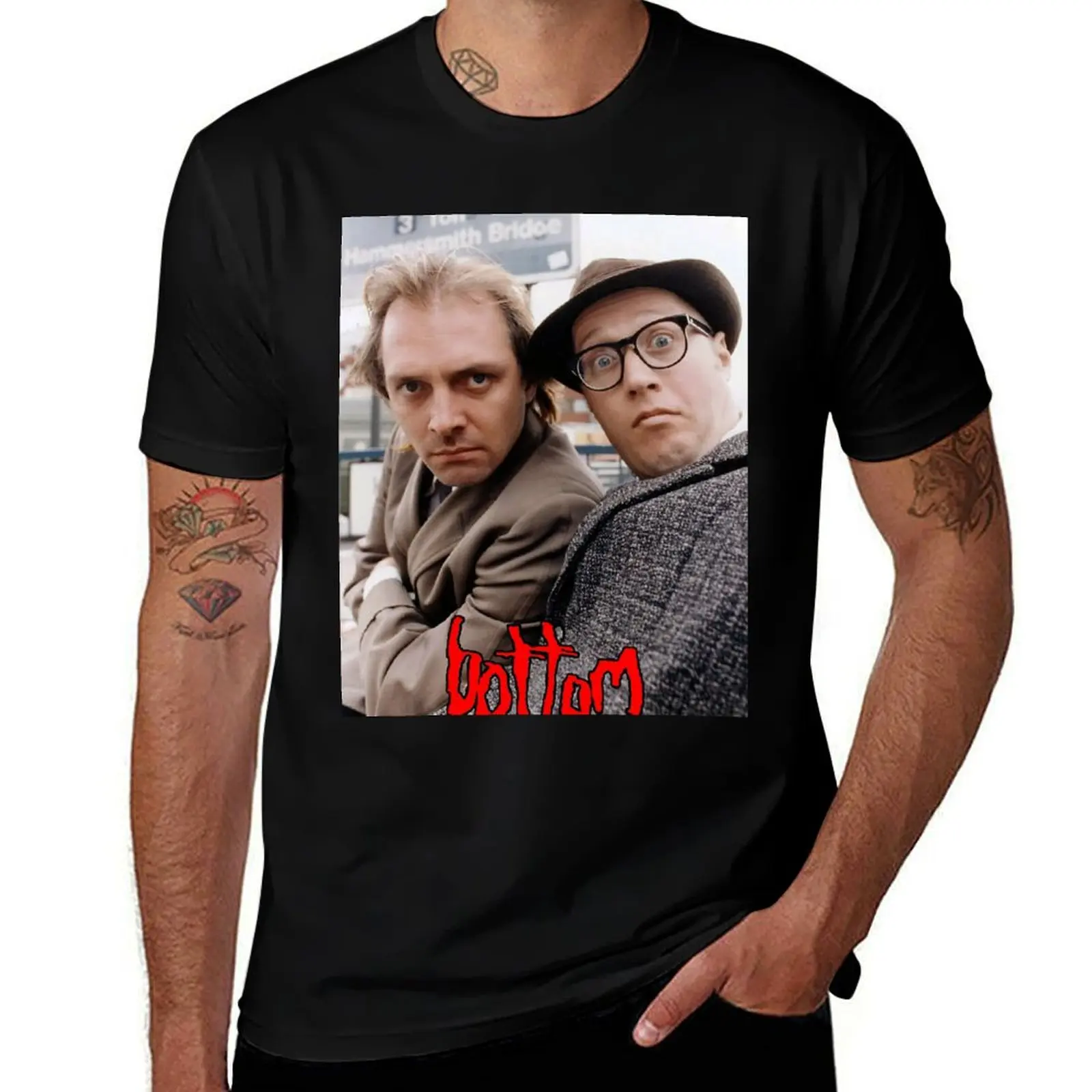 

BOTTOM - British Comedy Shirt T-Shirt vintage clothes street wear kawaii clothes anime figures Men's t shirts
