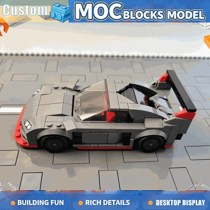 596PCS Dual Sports Racing Car Building Blocks Performance Vehicle Models Creative DIY Assembly Toy Road Scene Collection Gifts