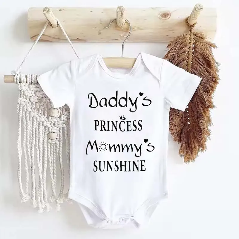 "Papdy's Princess Mommy's Sunshine", pelele con estampado de letras a la moda para niñas recién nacidas, pantalón corto informal, mono de manga Oneises