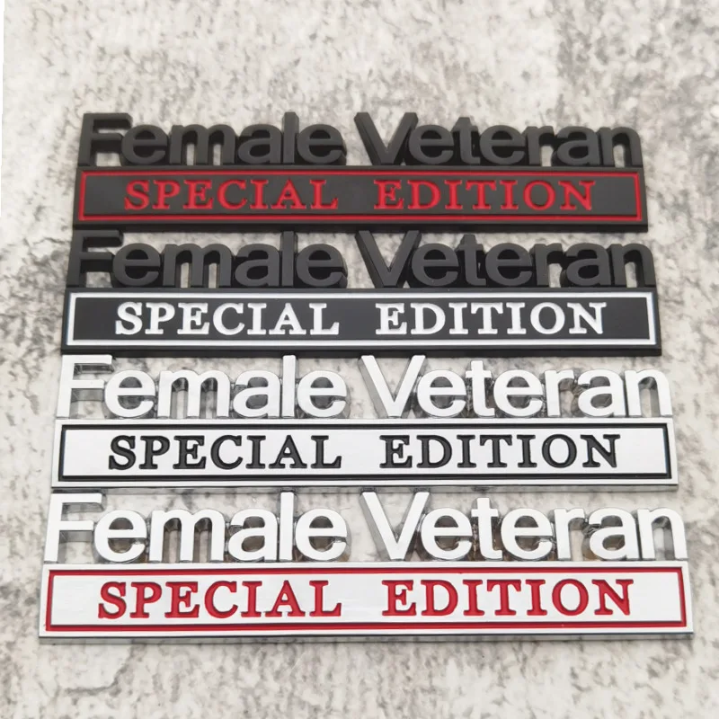 High-quality Modification Metal 3D Stereoscopic Stickers Letters- Female Veteran EDITION Body Decoration For Car Accessories