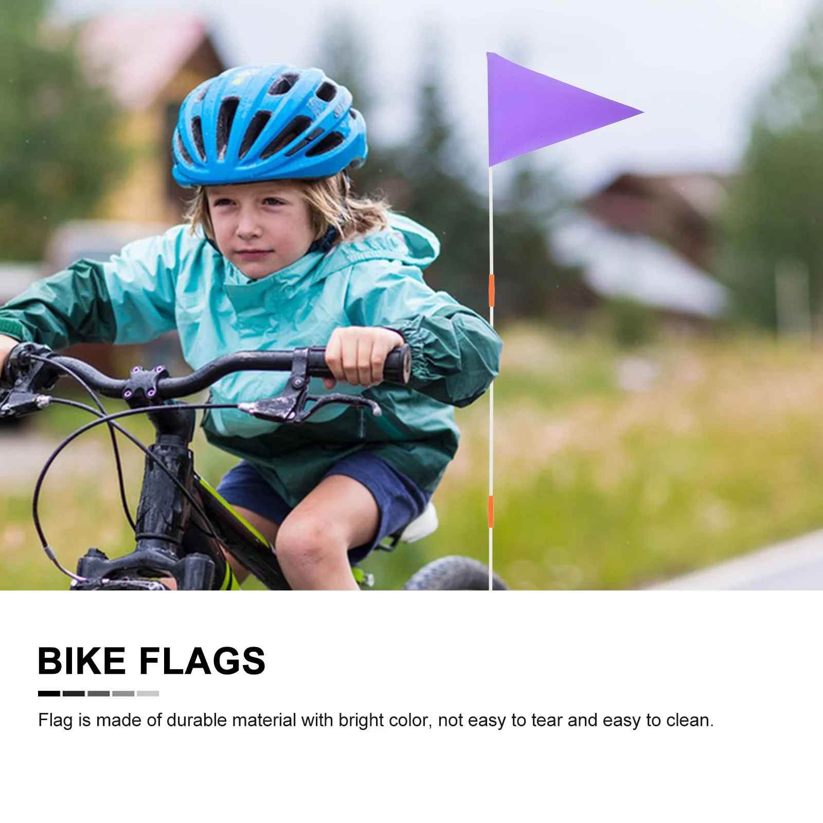 Bike Bicycle Flagpole Safety Outdoor Accessories Flags for Warning Purple Child