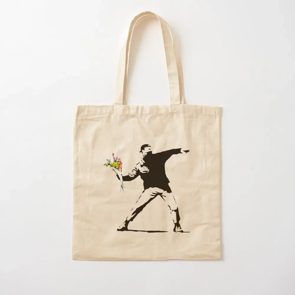 man holding flowers Tote Bag shopping bag logo handbag Tote Bag