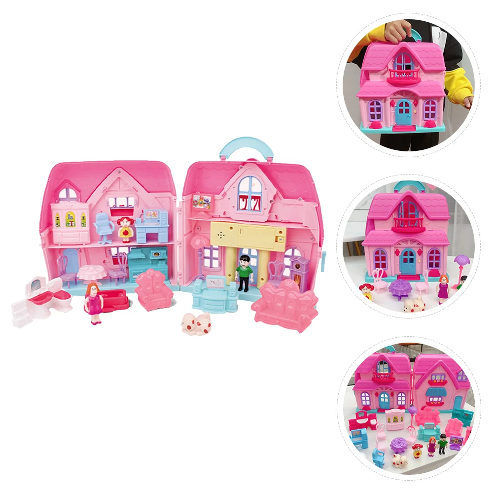 Boîte de rangement jouets pour bébés, Mini meubles en plastique avec lumière de Simulation, Kit de bricolage Adorable moule enfant