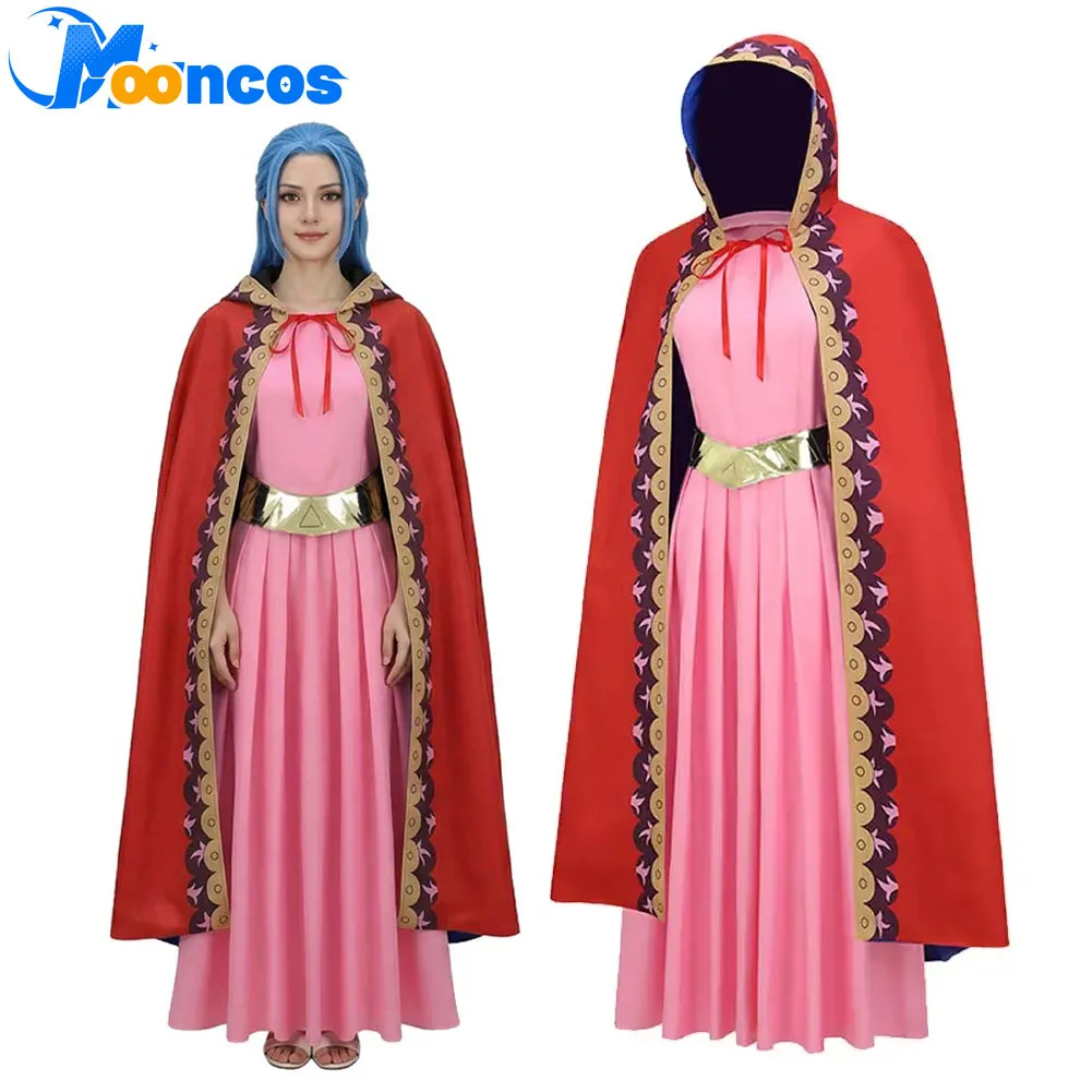 

Костюм для косплея Vivi: Женское фэнтезийное красное платье-накидка с капюшоном, поясом, для кинокостюмированных мероприятий, маскировочная одежда, наряд для Хэллоуина и карнавальных вечеринок