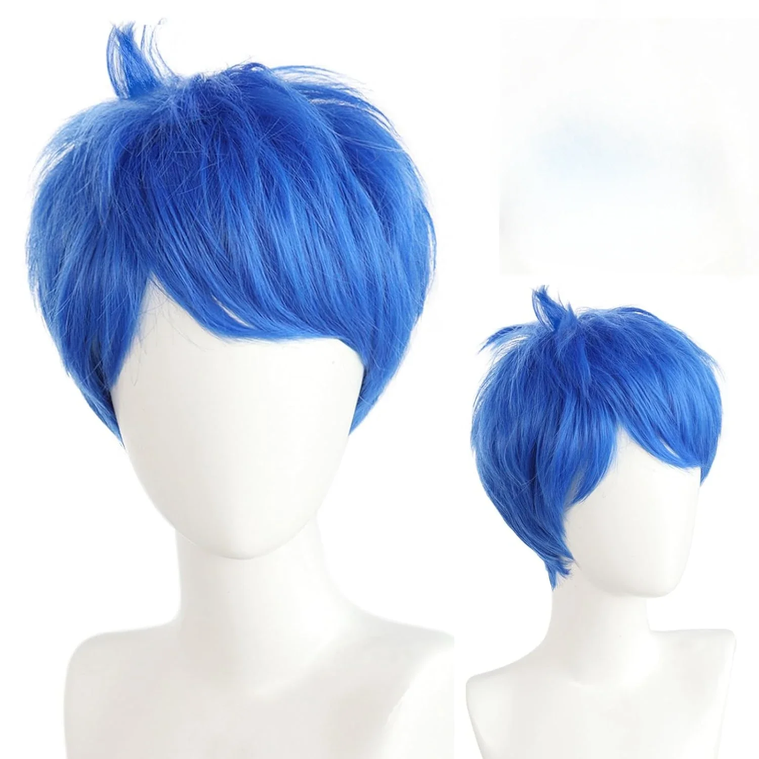 

Парик Joy, короткий синий парик, короткий колючий парик, синий аниме-парик для Хэллоуина, косплей, женский костюм для косплея, парик, синтетический парик