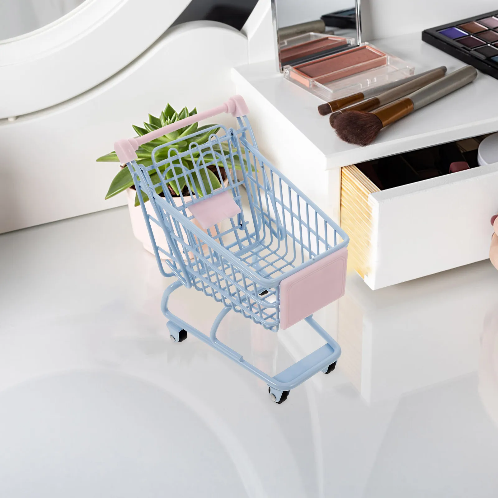 1 قطعة تخزين مكتب صغير للتسوق المصغر لعربة السوبر ماركت تخزين مكتب ديكور المنزل هدية فكرة عربة Playset جمع #1