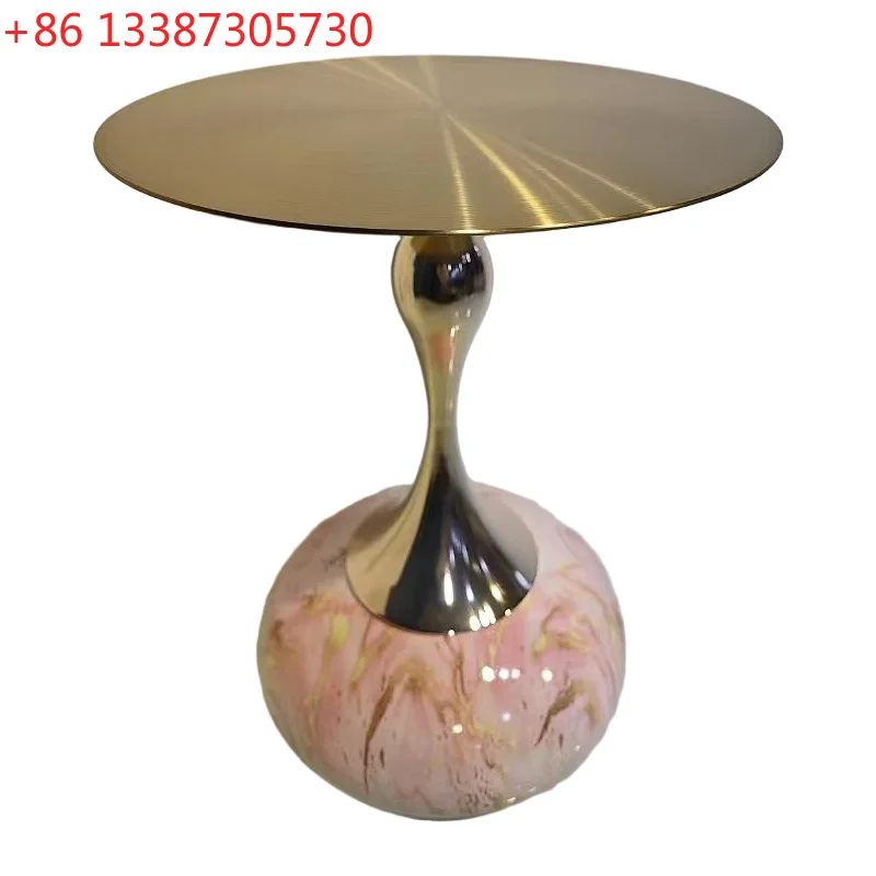 

Italian modern simple high-end living room round table small coffee table movable cabinet table