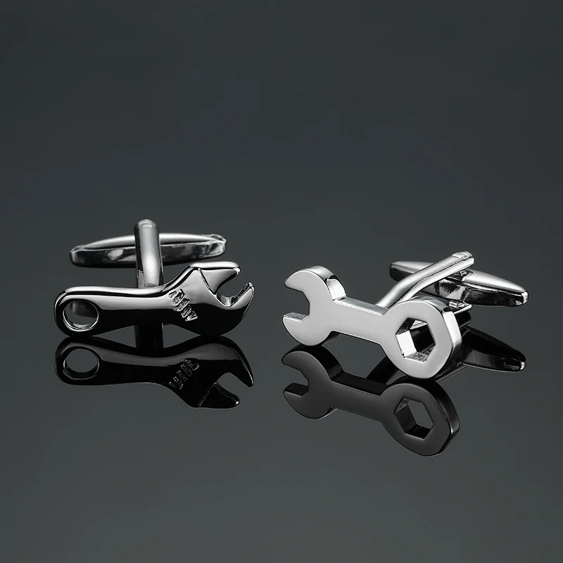 Men's French shirt cufflinks copper material small tool wrench design cufflinks fashion jewelry wholesale