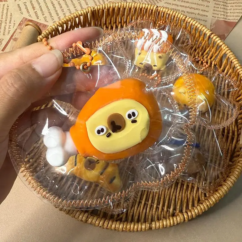 かわいいカピバラの握って遊べるおもちゃ、シリコン製ストレス解消おもちゃ、クリームのような感触の減圧おもちゃ、ゆっくり戻るキーホルダーチャームギフト