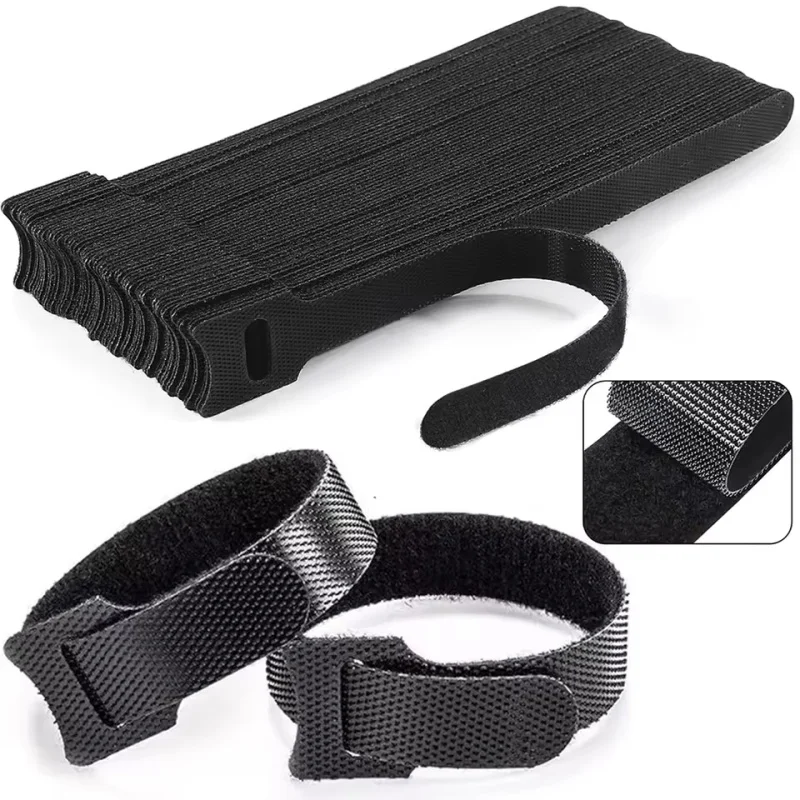 50pcs Releasable Cable Organizer Ties Mouse Earphones Wire Management Nylon Cable Ties Reusable Loop Hoop Tape Straps Tie
