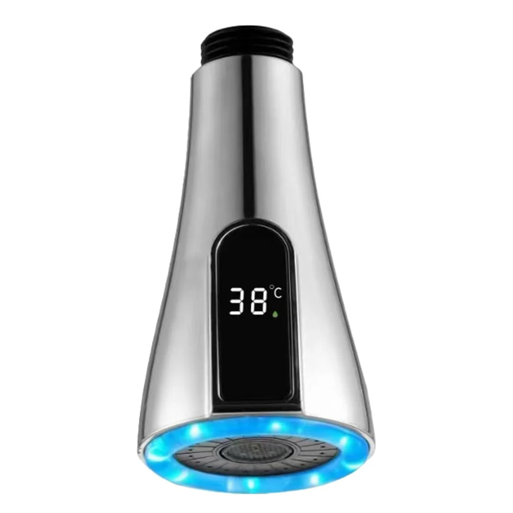 Pull Out Kitchen Faucet Nozzle G12 with LED Digital Water Temperature Display and Two Spray Modes Designed for Kitchen Sink Use
