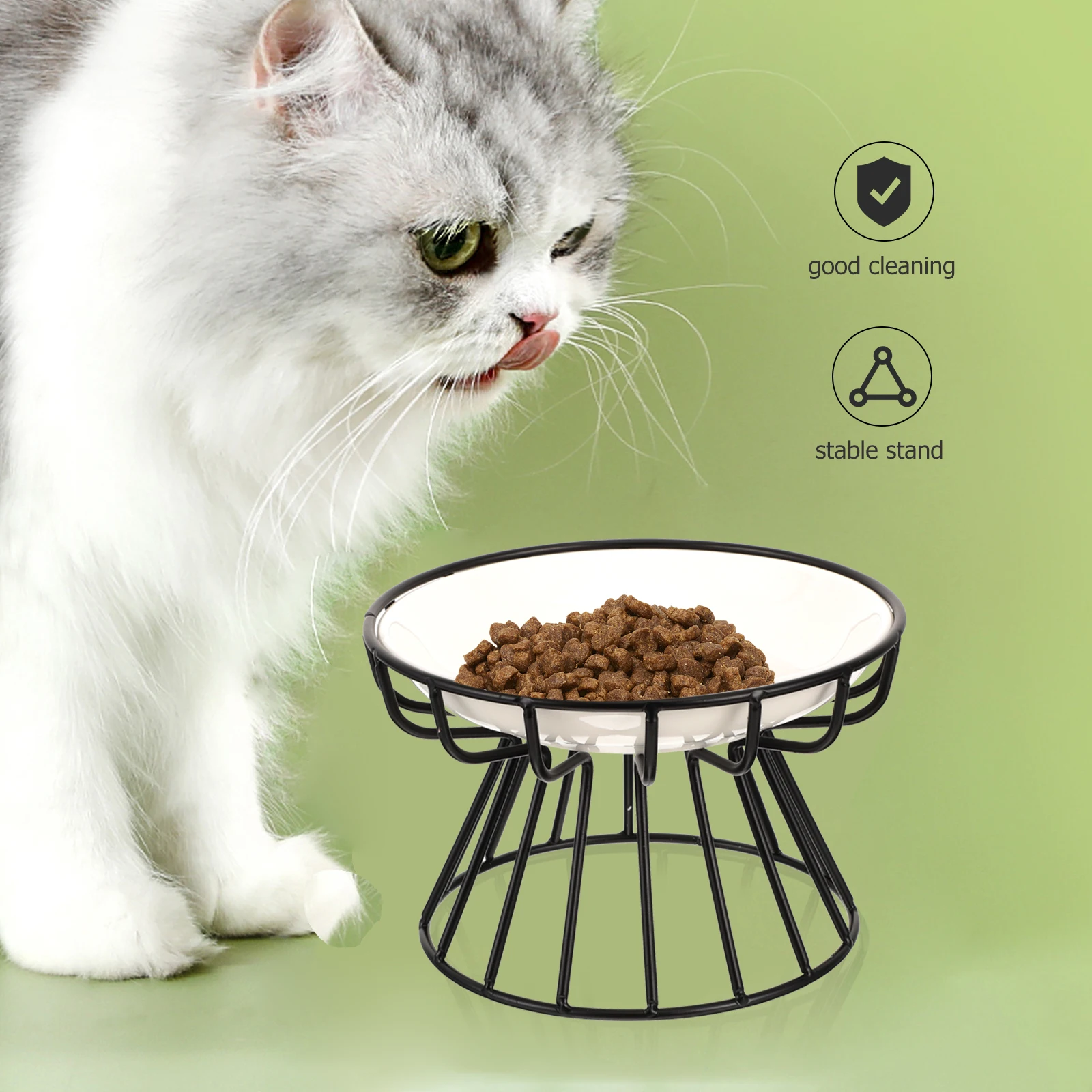 

1 Set Of Elevated Cat Food High Base Dog Water Container Pet Feeding Holder Durable Easy Clean Stable Bracket For Cats Dogs