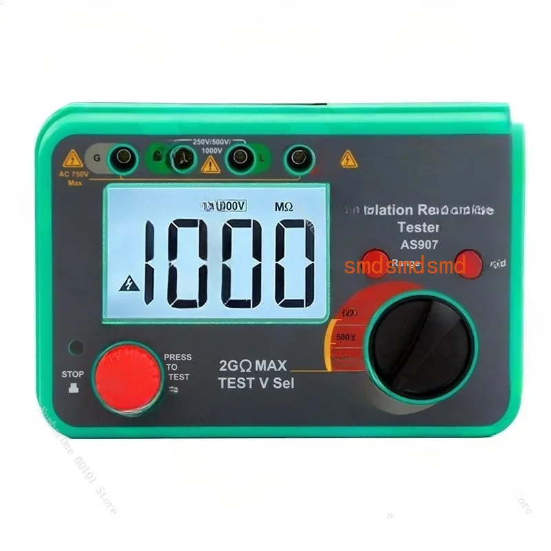 AS907 Megohmmeter Digital Insulation Resistance Tester Electrician's Megger High Precision Lightning Protection Insulation Test