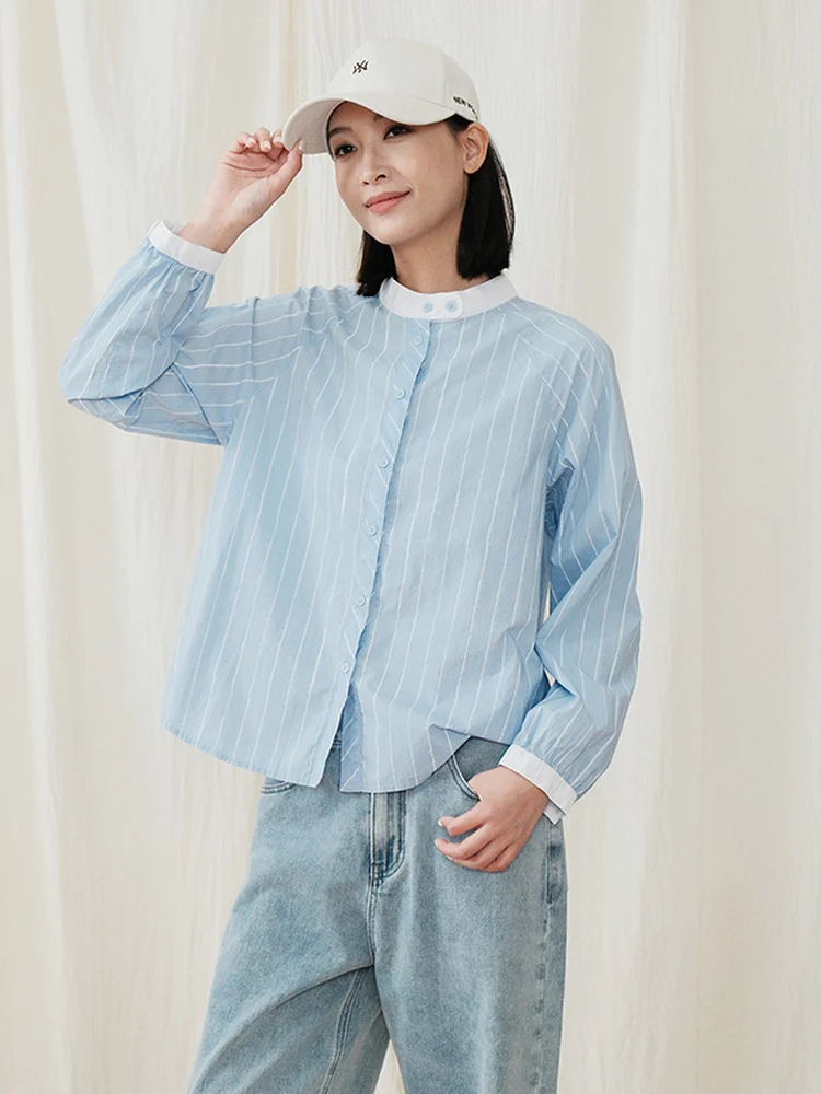 

Bukhar Original Women's Casual Cotton irt Long Sve Striped Top Comfortable Breathable Thin Fabric Faionable Ele