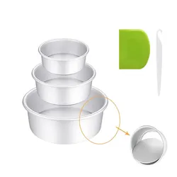 Fixed Loose Bottom Round Cake Mold Aluminum Cake Pan4/6/8/9/10 Inch Cake Baking Pan With Bowl Scraper And Stripping Knife
