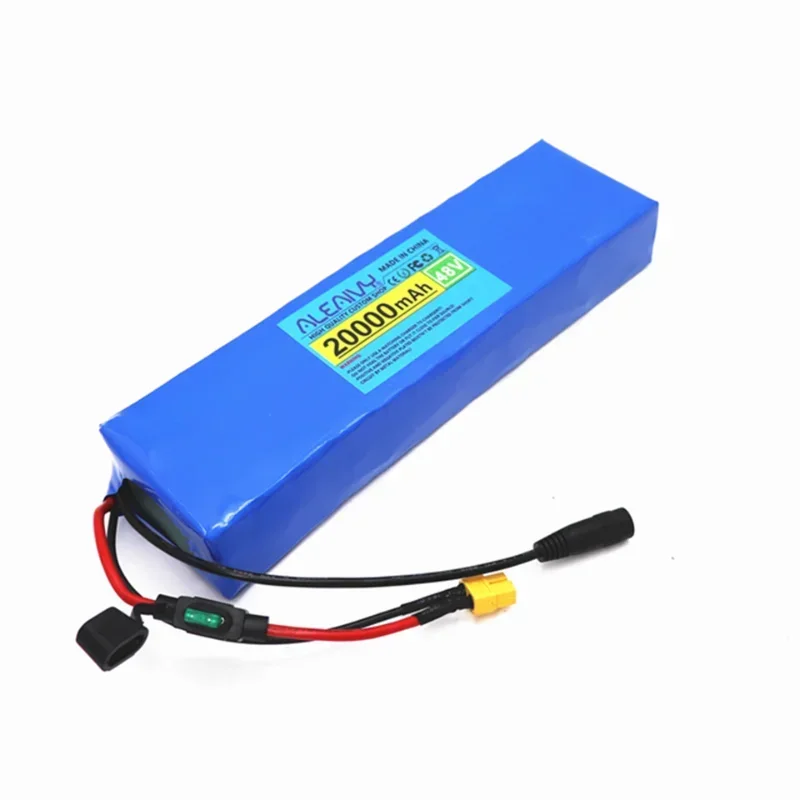 48V 20Ah battery pack 18650 lithium-ion battery pack 13S2P conversion kit octagonal 500W-1000W and 54.6V 2A charger+XT60 plug