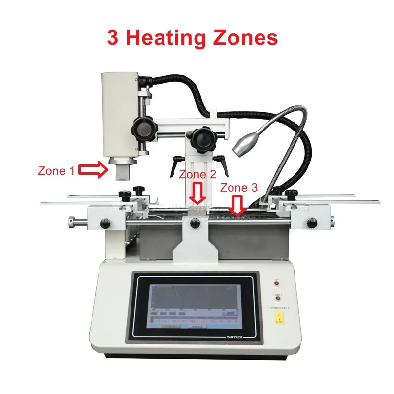 

LY-5200 Touch Screen BGA Rework Station 3 Zones Hot Air Mobile Chip Repair Soldering Machine High Power 3400W