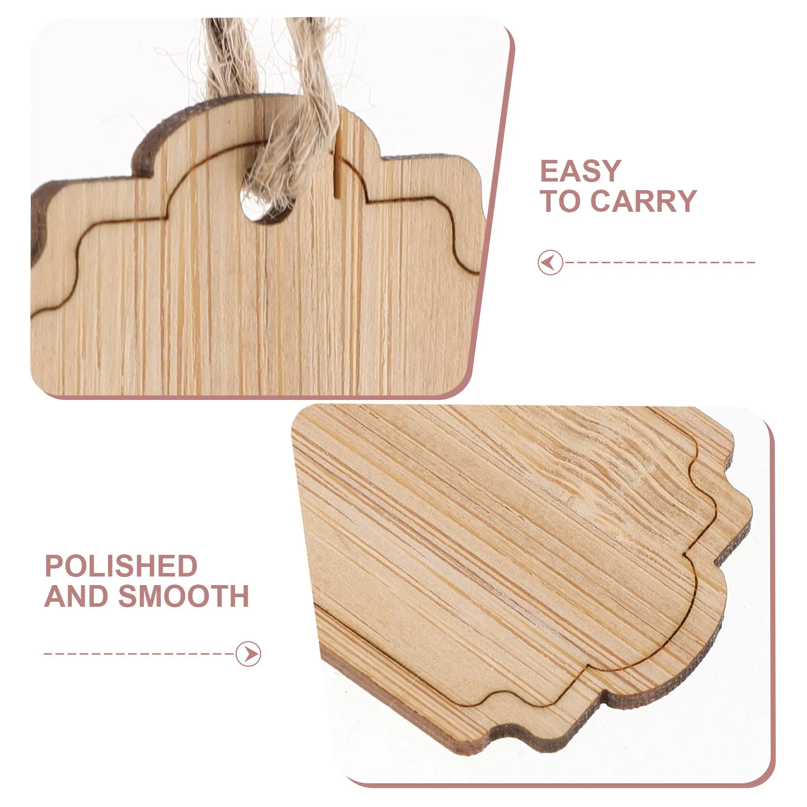 10Pcs Wooden Hanging Plant Labels Rectangle Garden Markers for Outdoor Indoor Use Potted Plants Classroom Balcony Vegetable