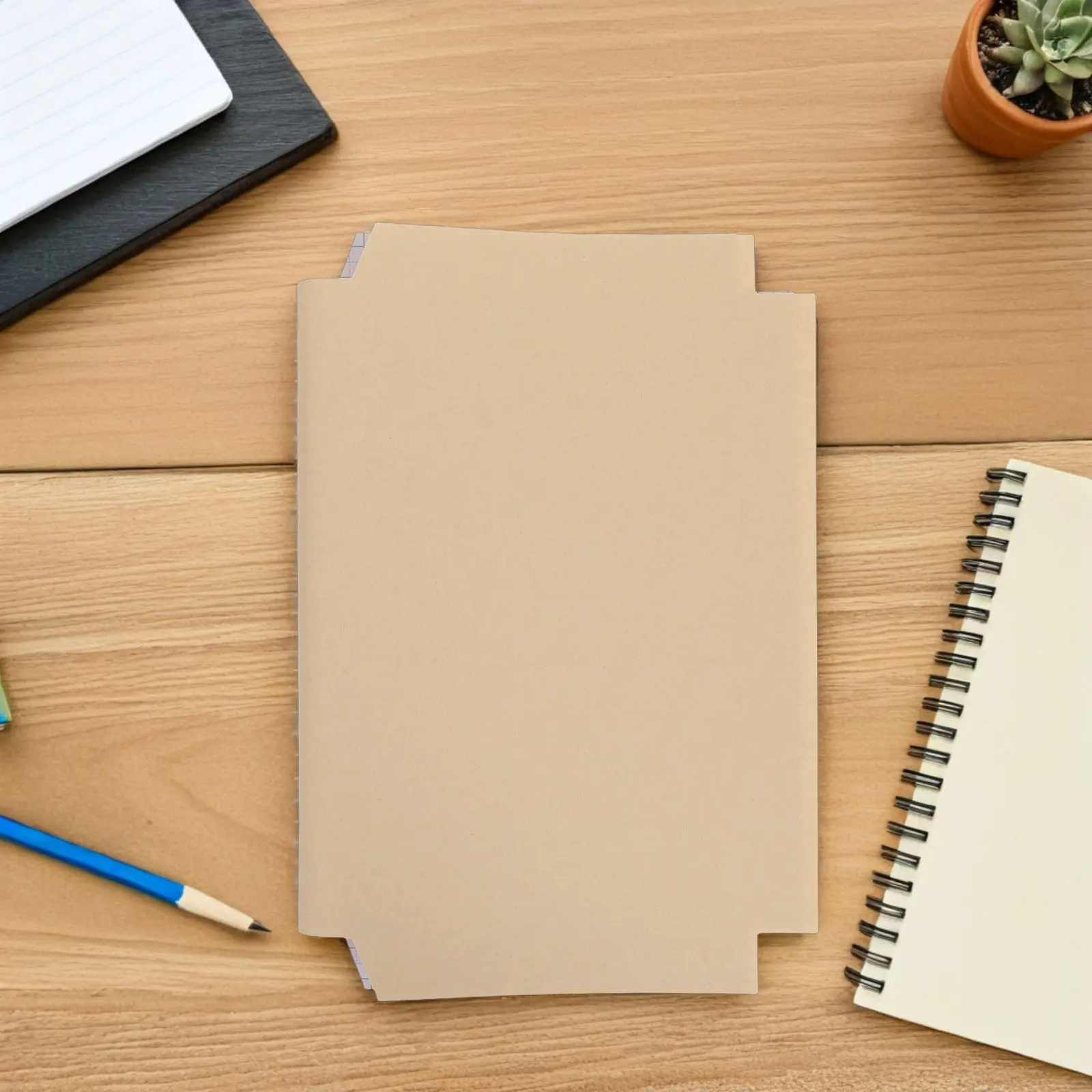 10Pcs Self-Adhesive Kraft Paper Book Cover 13.4x9.84 Inches Protective Sleeve for Hardback Paperback School Notebook Dustproof