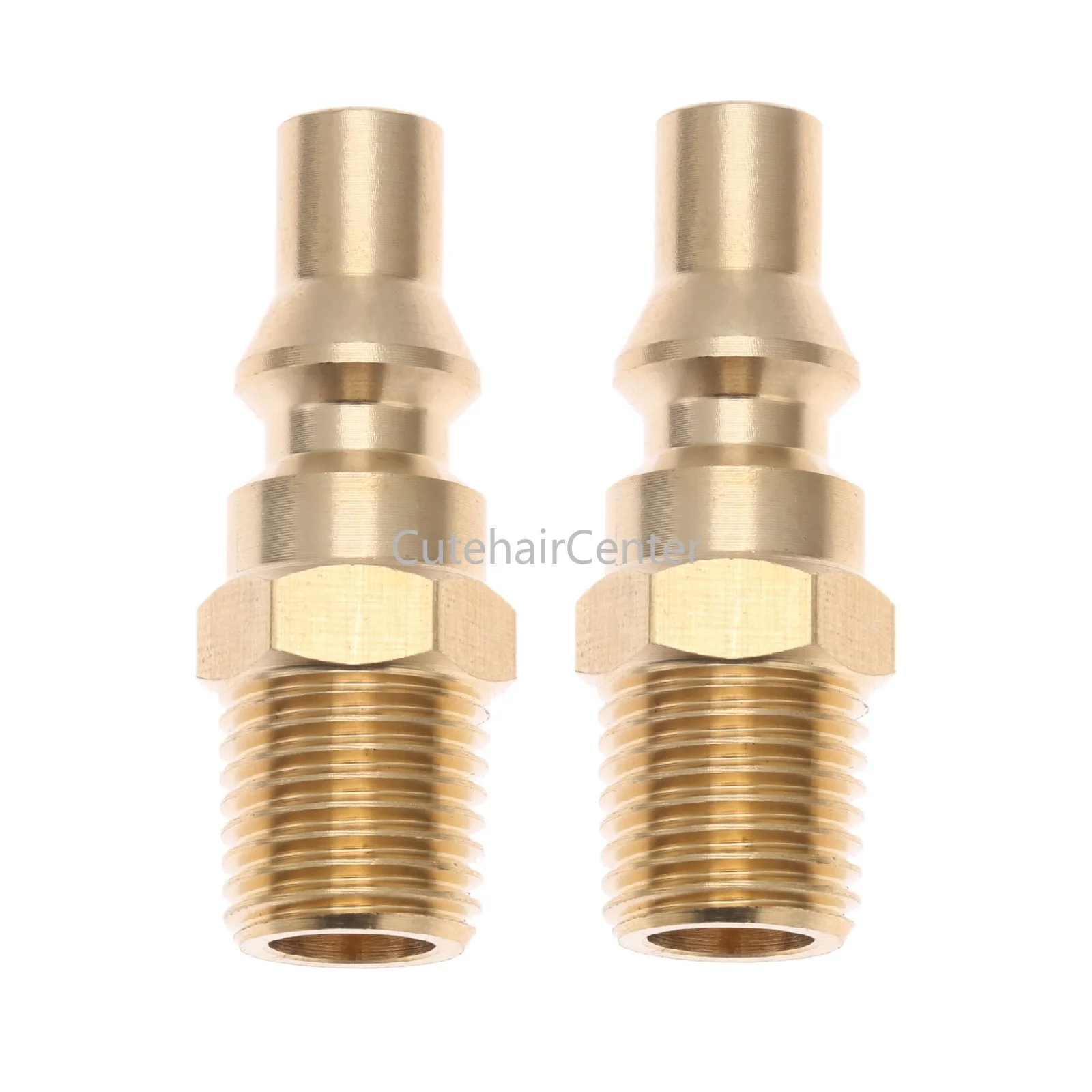 2pcs Solid Brass Propane Quick Connect Fitting Adapter Male Plug 1/4inch NPT fits for BBQ And Low Pressure Propane Gas Systems