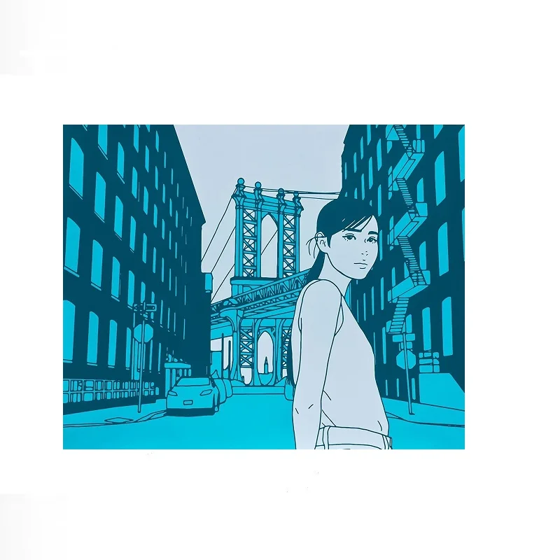 KYNE Untitled (Brooklyn) , Print Art Canvas Poster, For Living Room Decor Home Wall Picture
