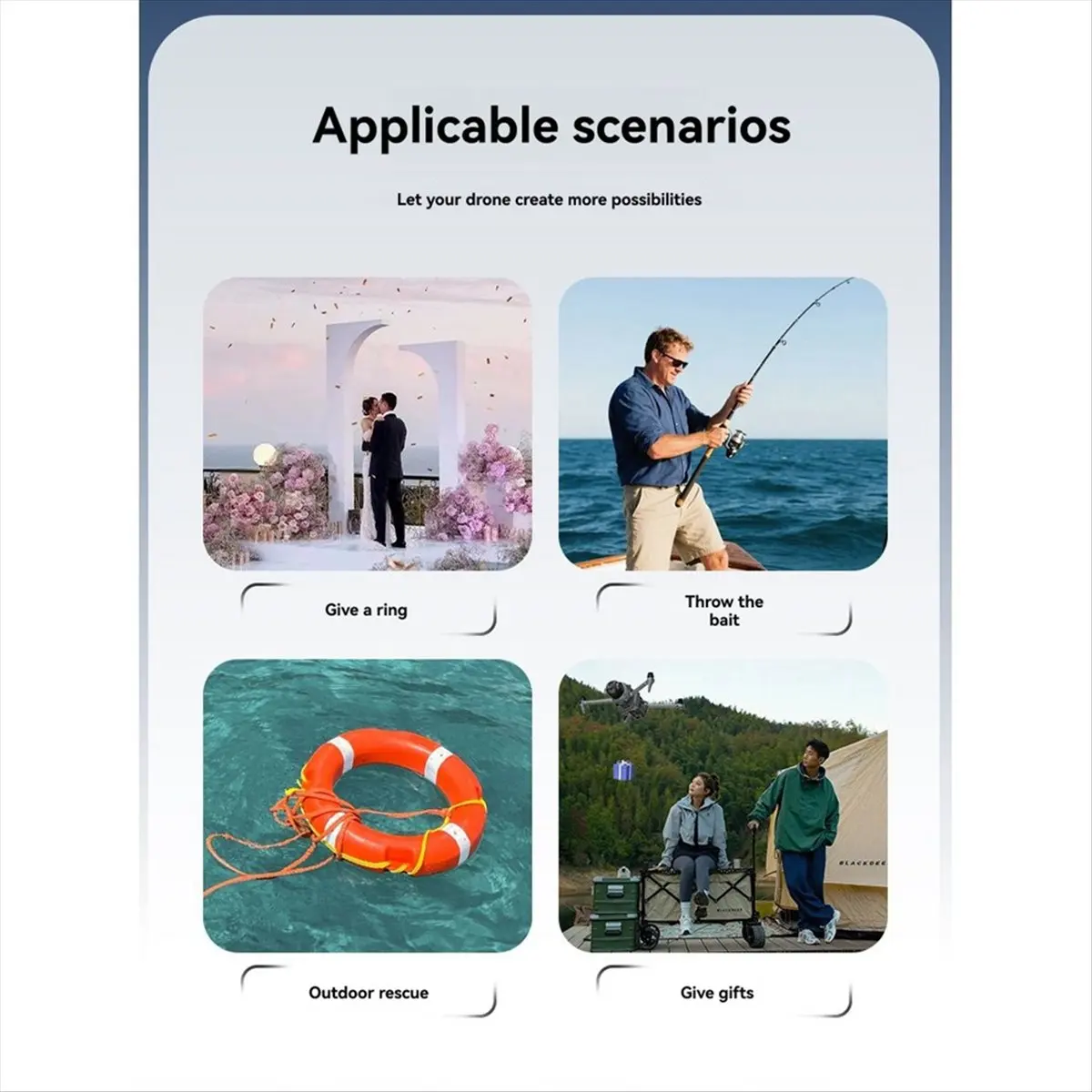 CH◆☆§ Airdrop System for 4 Pro Drone Outdoor Remote Airdrop Quick Release Thrower for Gifts Rescue Accessories~HOT SALE