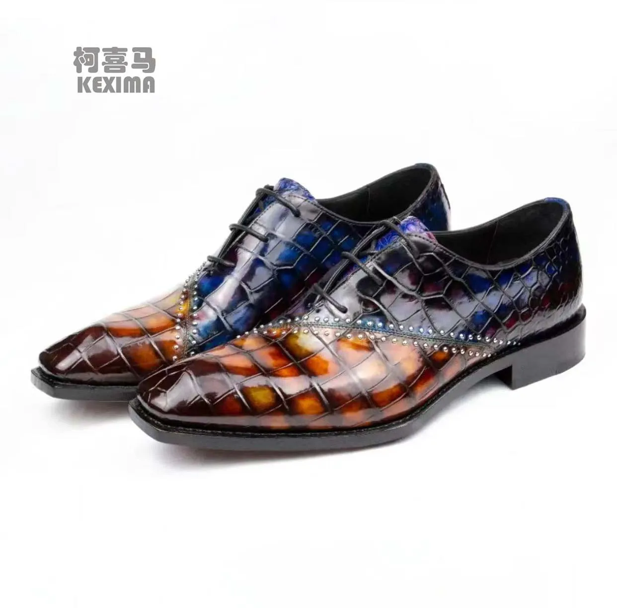 hulangzhishi new men dress shoes male formal shoes men crocodile leather shoes male crocodile shoes