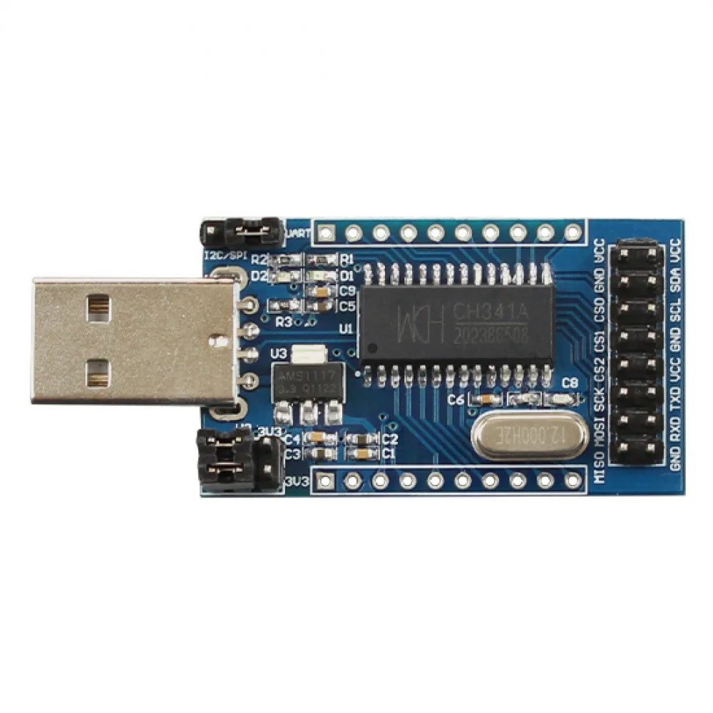 

CH341A USB Converter Module USB to UART IIC SPI TTL ISP EPP/MEM Parallel Port Converter with UART/I2C/SPI Status Indicator Light