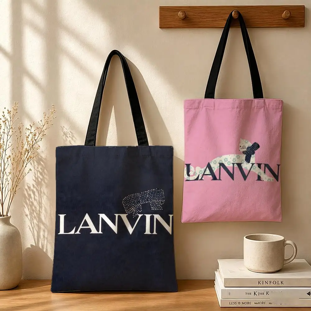 Marken-L-LAN-Aufbewahrungstaschen. Canvas-Taschen eignen sich für Schule, Einkaufen, Reisen, Arbeit und Lebensmitteleinkäufe.