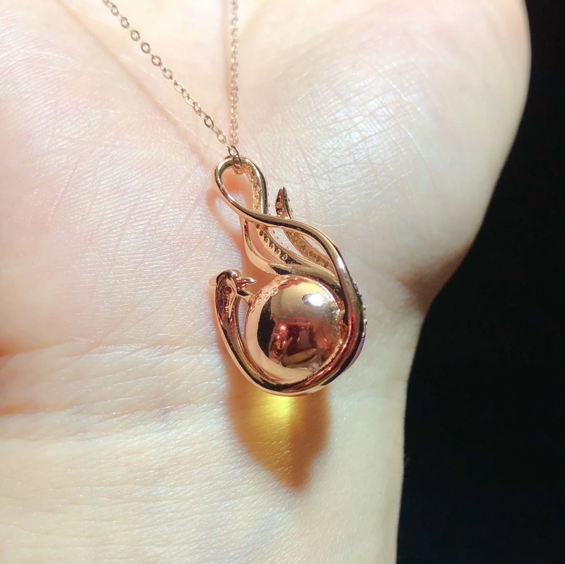 Natural Mexican Blue Amber Pendant Sterling Silver Phoenix Handmade Jewelry Gift for Women 12mm Blue Amber Bead