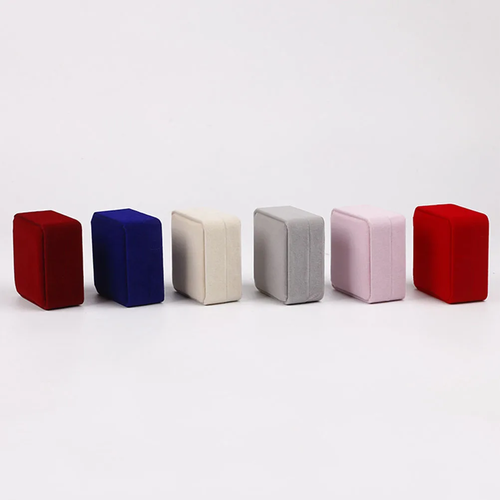 

6 Pcs Earring Packaging Box Packing Boxes Jewelry Storage Case Flannel Organizer Studs
