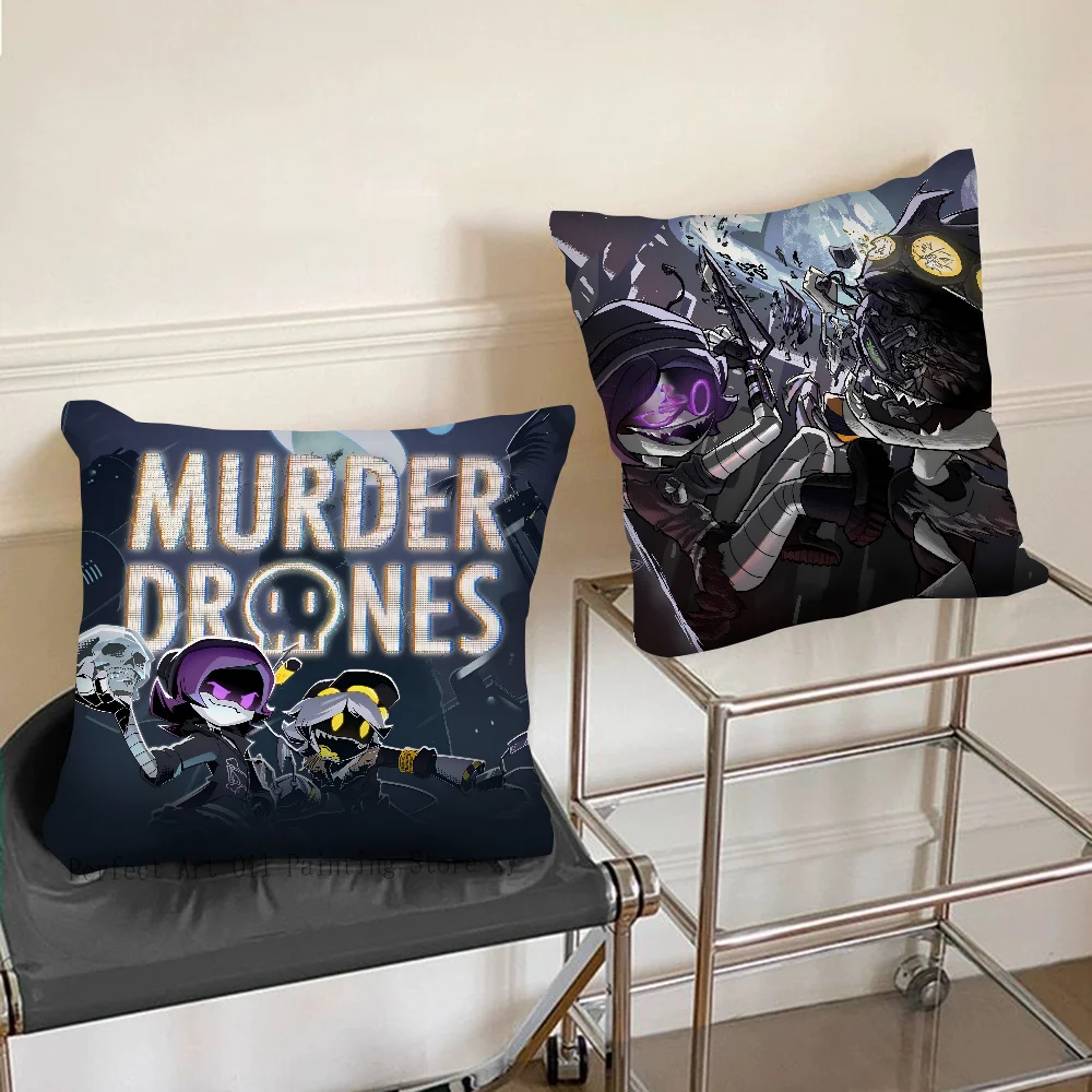 M-Murder D-Drones Pillow Case Fashion Square Pillowcase Bedroom Sofa Room Ins Decoration Leisure Cushion Cover